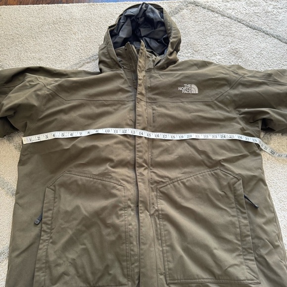 THE NORTH FACE 550 Hyvent Dark Green Parka Jacket inner gray puffer coat XXXL - Picture 10 of 12
